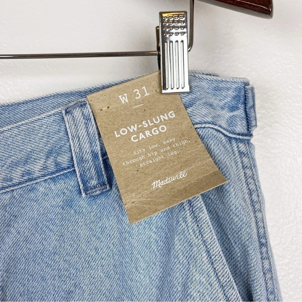 Madewell Low Slung Slouchy Straight Cargo Pocket Jeans Coleman Wash Size 31 NWT - Picture 10 of 13